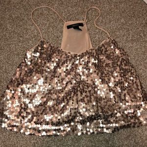 Gold sequins tank top
